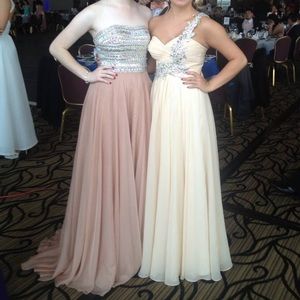 Strapless Beaded Formal Dress